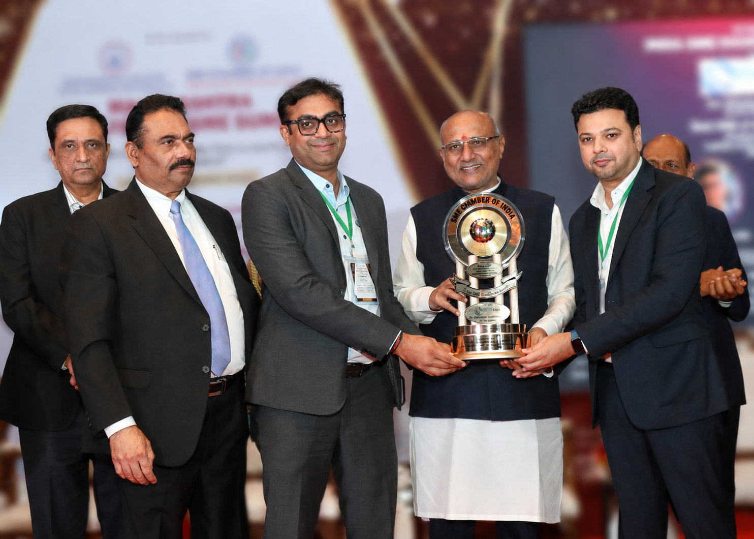 Award presentation celebrating business excellence